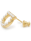 Gancini Pearl Earrings Gold - SALVATORE FERRAGAMO - BALAAN 7