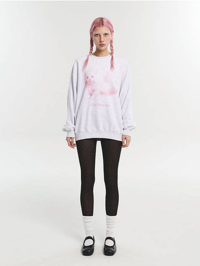 Cat Bless You Sweatshirt Light Grey - ITZAVIBE - BALAAN 2