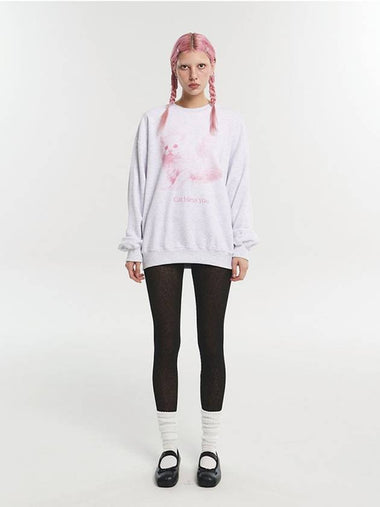 Cat Bless You Sweatshirt Light Grey - ITZAVIBE - BALAAN 1