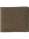 Pebble Grain Leather Half Wallet Dark Brown - THOM BROWNE - BALAAN 1