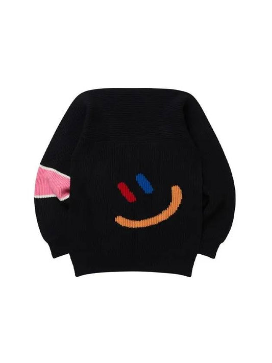 LaLa Shawl Knit Top Black - LALA SMILE - BALAAN 1