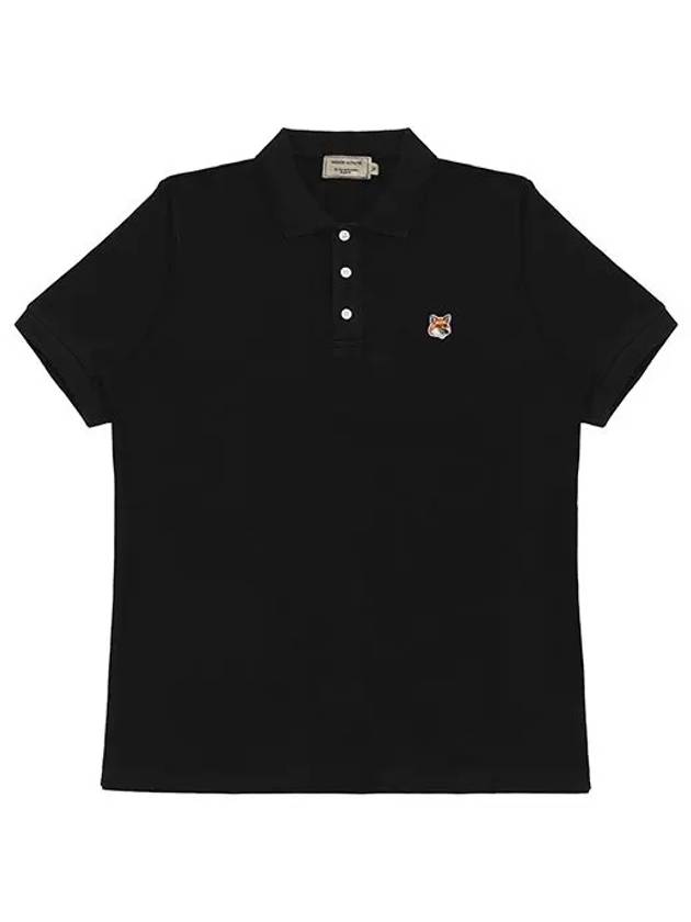 Fox Head Patch Cotton Polo Shirt Black - MAISON KITSUNE - BALAAN 2