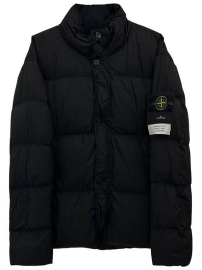 Garment Dyed Crinkle Reps Down Padding Black - STONE ISLAND - BALAAN 2