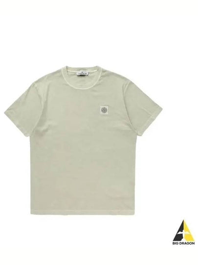 Organic Cotton Short Sleeve T-Shirt Pistachio - STONE ISLAND - BALAAN 2