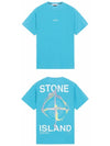 Marble Back Logo Short Sleeve T-Shirt Sky Blue - STONE ISLAND - BALAAN 5