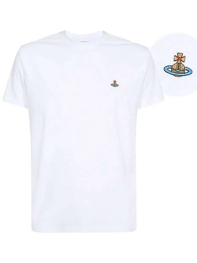 ORB Logo Cotton Short Sleeve T-Shirt White - VIVIENNE WESTWOOD - BALAAN 3