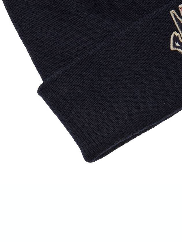 Grenoble Wool Beanie Navy - MONCLER - BALAAN.