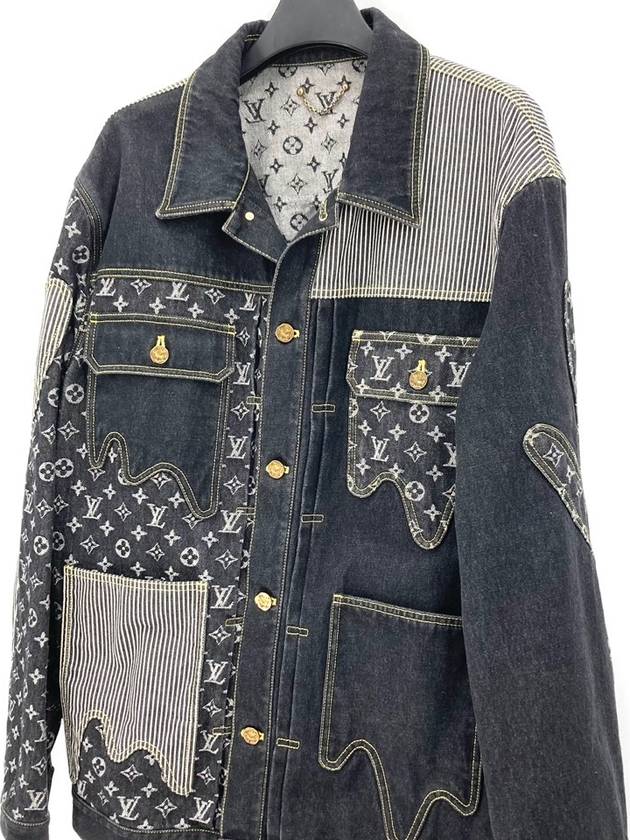 Nigo2 Crazy Denim Black and Blue Jacket - LOUIS VUITTON - BALAAN 4