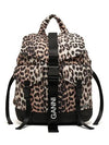 Leopard Tech Backpack Brown - GANNI - BALAAN 6