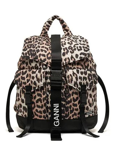 Leopard Tech Backpack Brown - GANNI - BALAAN 2