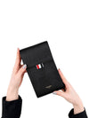 Three Stripes Strap Leather Phone Case Black - THOM BROWNE - BALAAN 2