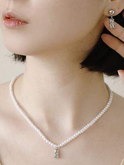 Little Bear Pearl Necklace White - SOSOO - BALAAN 2