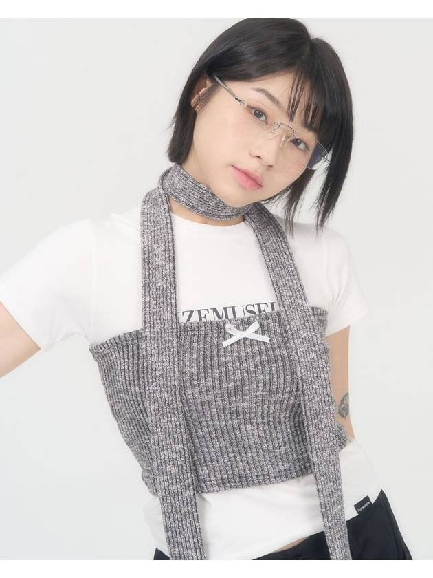 KNIT TUBE TOP MUFFLER MELANGE GRAY - ZIZEMUSEUM - BALAAN 1