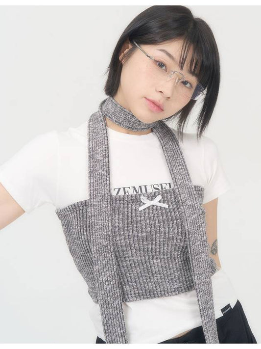 KNIT TUBE TOP MUFFLER MELANGE GRAY - ZIZEMUSEUM - BALAAN 2