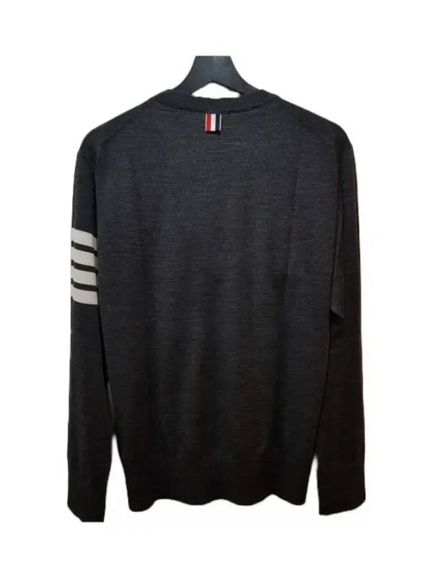 4 Bar Armband Classic Merino Wool Knit Top Dark Grey - THOM BROWNE - BALAAN 5