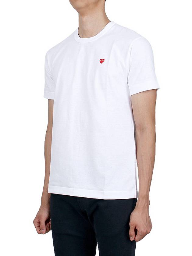 Mini Heart Wappen Short Sleeve T-Shirt White - COMME DES GARCONS - BALAAN 4