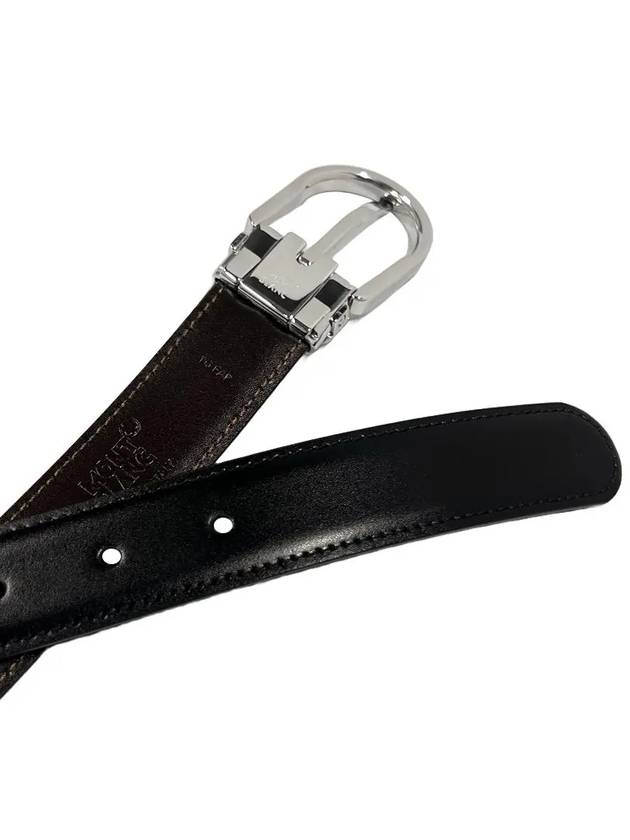 Men's Buckle 30mm Reversible Leather Belt Black Brown - MONTBLANC - BALAAN 9