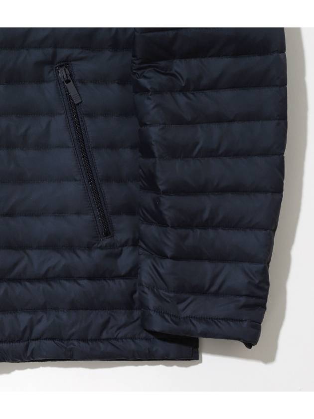 Matte Nylon 4-Bar Stripe Downfill Quilted Hoodie Padding Navy - THOM BROWNE - BALAAN 10