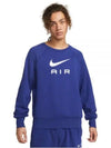 Air French Terry Crew Neck Sweatshirt Blue - NIKE - BALAAN 2