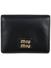 Small Leather Half Wallet Black - MIU MIU - BALAAN 3