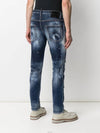 Distressed Paint Skinny Jeans Blue - DSQUARED2 - BALAAN 6