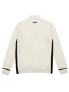 Chenille color combination point knit half zip-up 2621LDOKIVORY - BLACK&WHITE - BALAAN 2