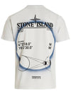 Solar Eclipse Print Short Sleeve T-Shirt Ice - STONE ISLAND - BALAAN 3