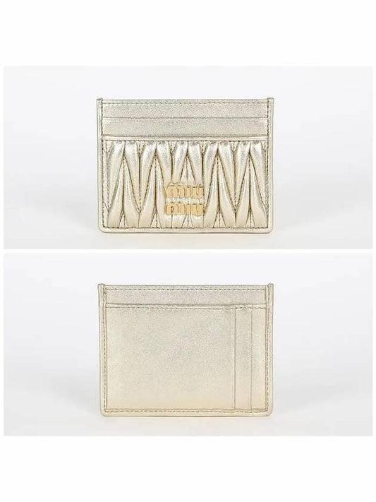 Materasse Nappa Leather Card Wallet Gold - MIU MIU - BALAAN 3