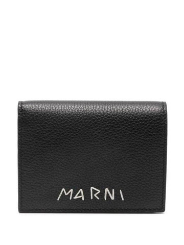 Leather Half Wallet Black - MARNI - BALAAN 1