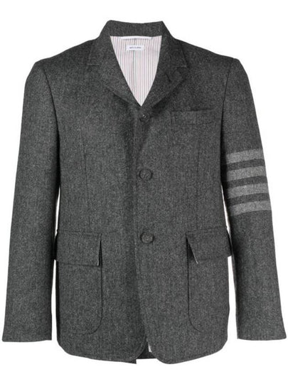 Donegal Tweed 4 Bar Single Breasted Blazer Jacket Grey - THOM BROWNE - BALAAN 2