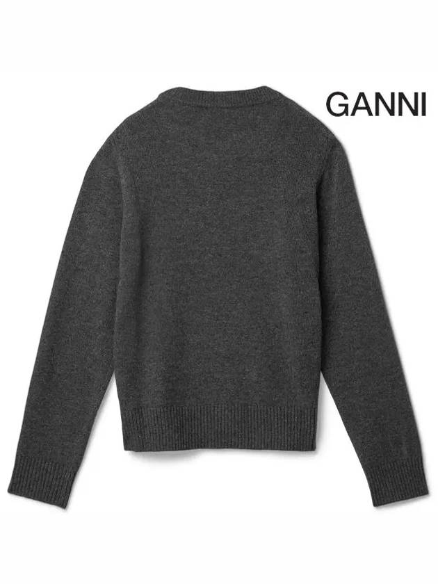 Graphic Bear Knit Top Grey - GANNI - BALAAN 4