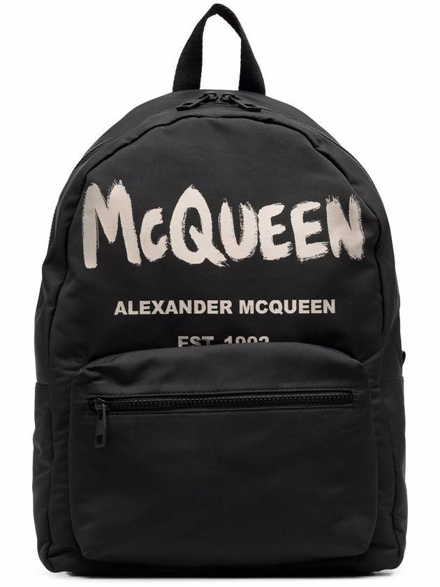 Graffiti Metropolitan Backpack Black - ALEXANDER MCQUEEN - BALAAN 11