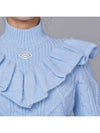 Golf Wear Pastel Ruffle Knit Sweater Skyblue - J JANE - BALAAN 4