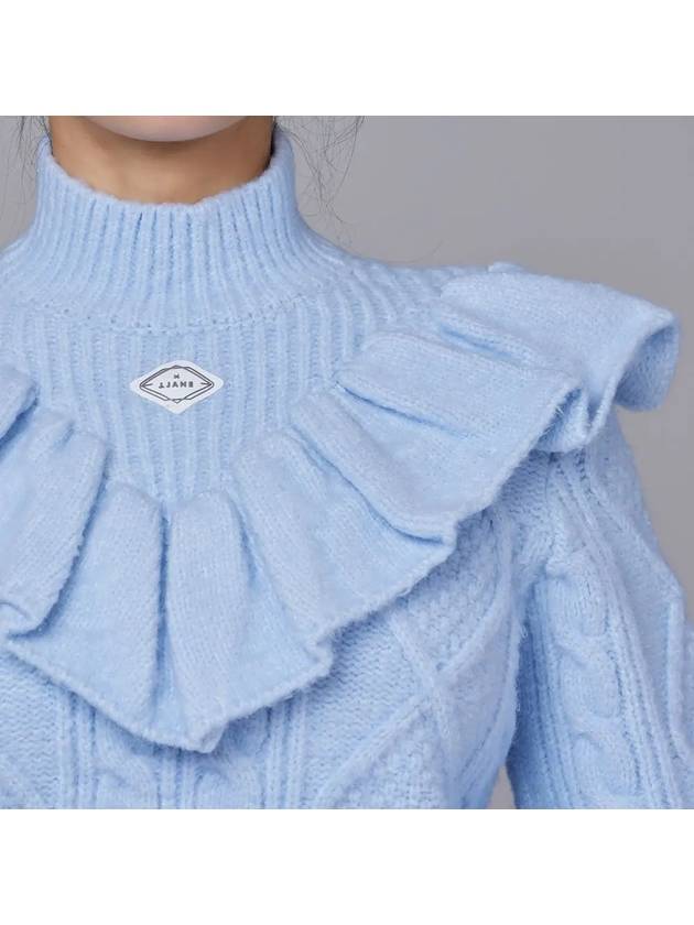 Golf Wear Pastel Ruffle Knit Sweater Skyblue - J JANE - BALAAN 4