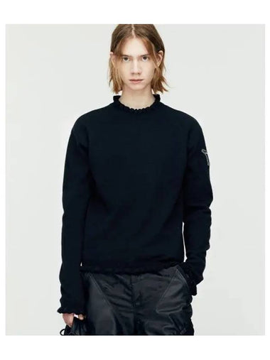 Flower rib crew neck sweater atb1173m BLACK - ANDERSSON BELL - BALAAN 1