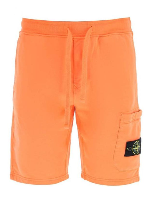 Waffen Patch  Fleece Bermuda Shorts Orange - STONE ISLAND - BALAAN 1