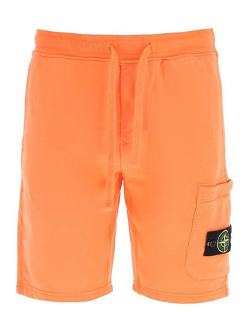 Wappen Patch  Fleece Bermuda Shorts Orange - STONE ISLAND - BALAAN 1