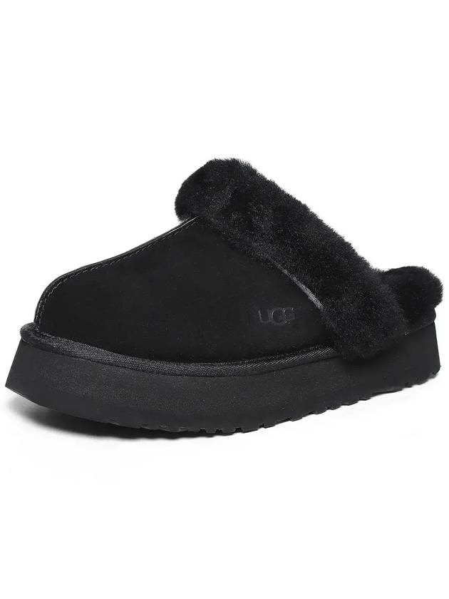 Women's Diskett Fleece Platform Slippers Black - UGG - BALAAN 5