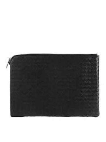 Intrecciato Document Case Clutch Bag Black - BOTTEGA VENETA - BALAAN 1