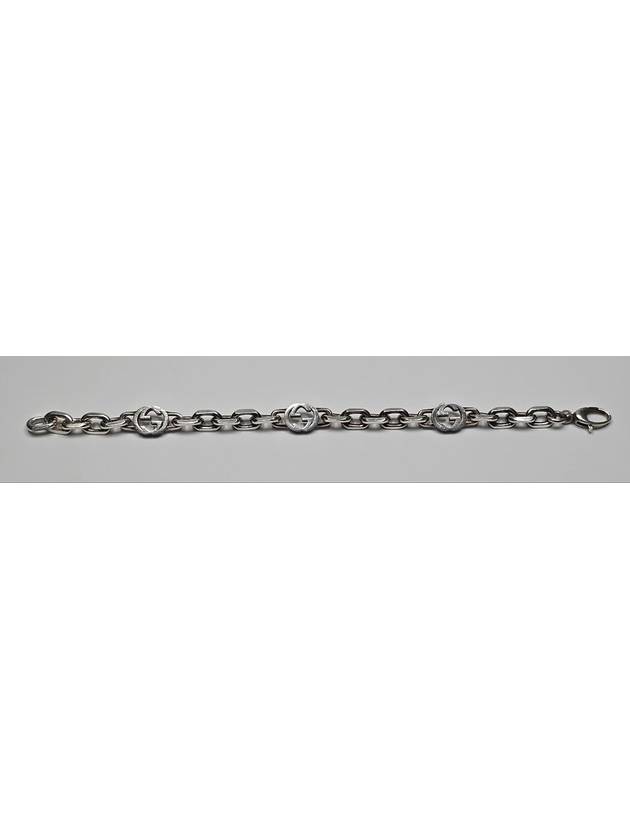 Interlocking detail silver bracelet - GUCCI - BALAAN 4