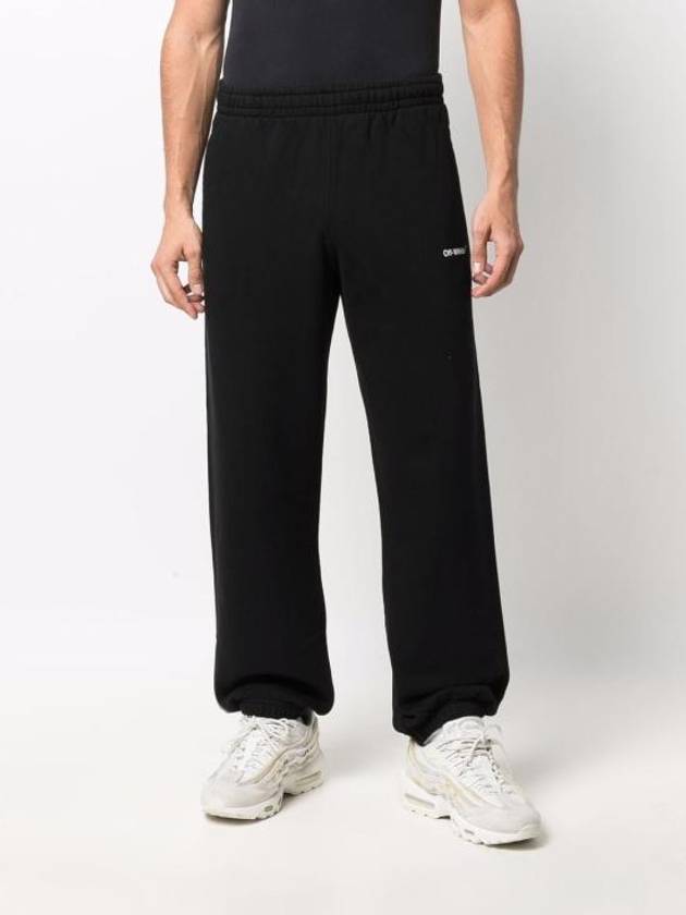 Men's Caravaggio Diag Logo Jogger Track Pants Black - OFF WHITE - BALAAN 6