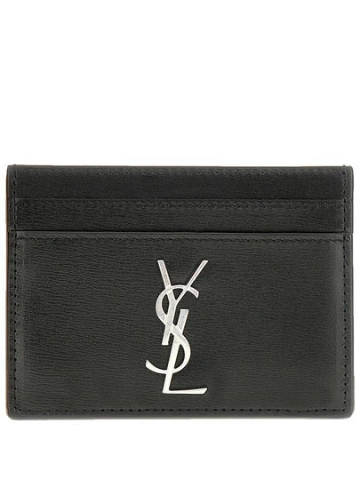 Monogram Card Case in Smooth Leather Black - SAINT LAURENT - BALAAN 2