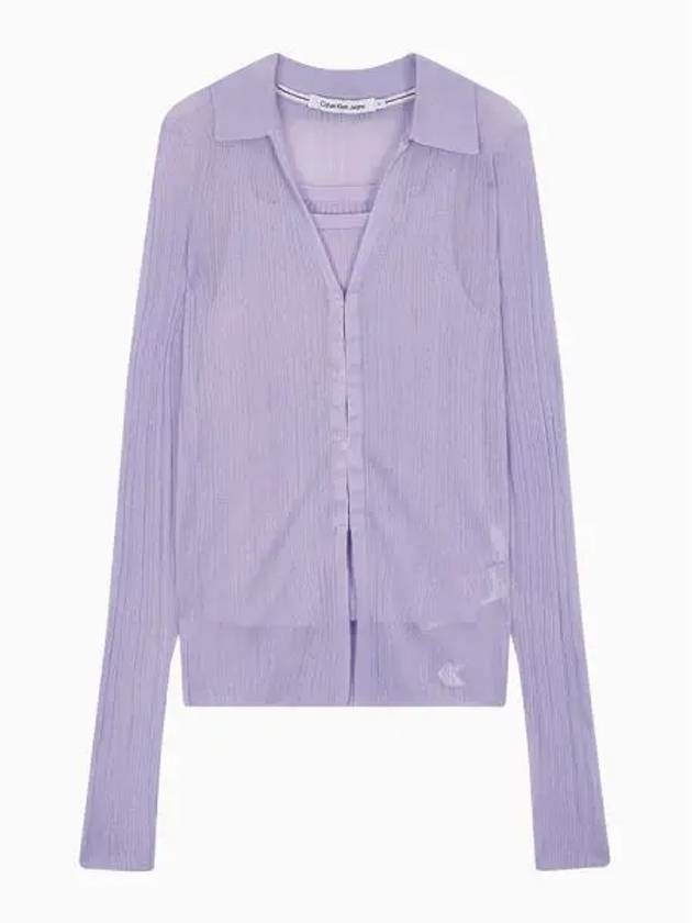 JEANS Women s Lilac 2 IN 1 Polo Cardigan J223903 VFR - CALVIN KLEIN - BALAAN 2