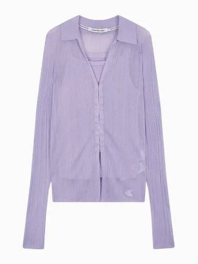 Jeans 2 In 1 Polo Cardigan Lilac - CALVIN KLEIN - BALAAN 2