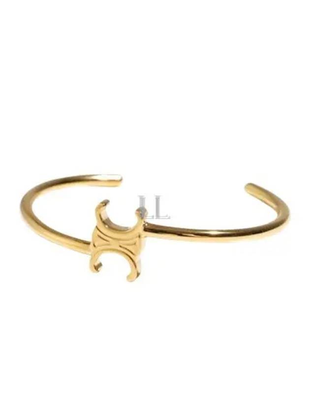 Triomphe Asymmetric Cuff Brass Bracelet Gold - CELINE - BALAAN 2