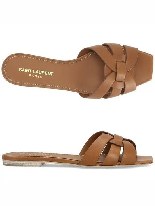 Metal Free Tanning Slide Mule Brown - SAINT LAURENT - BALAAN 2