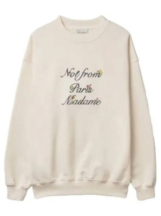 Drold Monsieur Le S Slogan A Fleur Cream T Shirt Sweatshirt - DROLE DE MONSIEUR - BALAAN 1