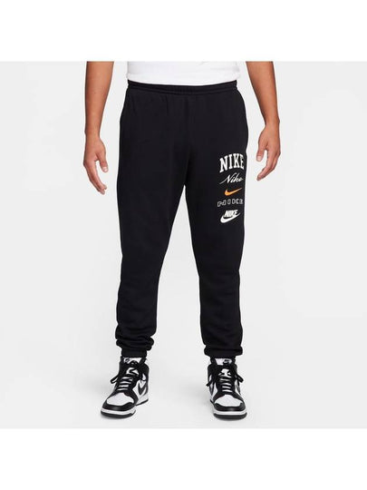 Club Fleece Stack Logo Track Pants Black - NIKE - BALAAN 2