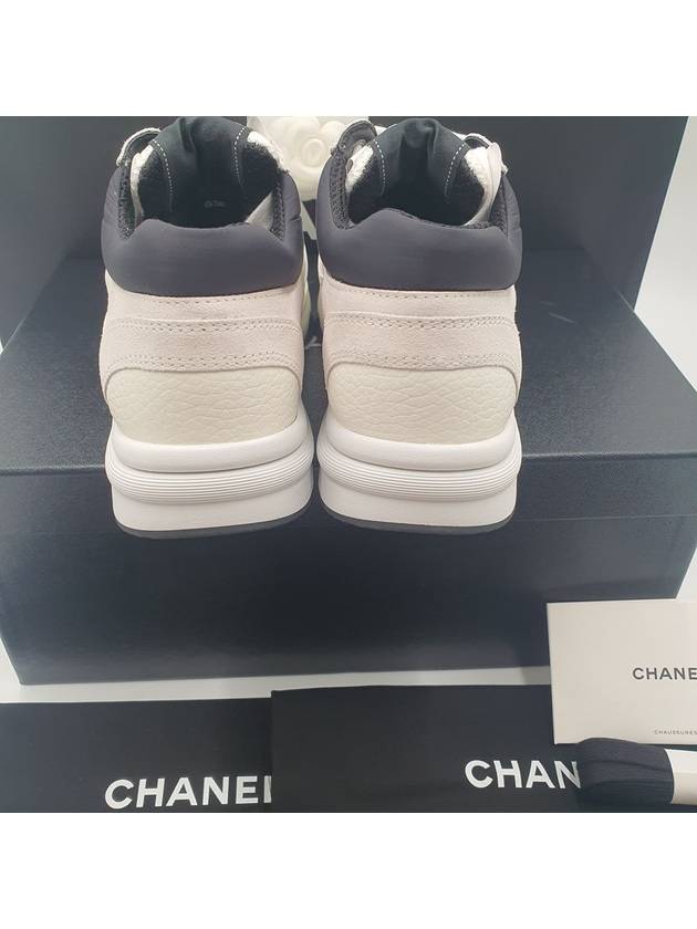 CC Logo Suede Tennis Low Top Sneakers Black - CHANEL - BALAAN 8