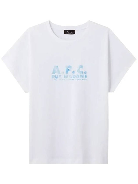 Short Sleeve Women's Diana TShirt Tie Dye Printing White Blue COENP F26004 - A.P.C. - BALAAN 2